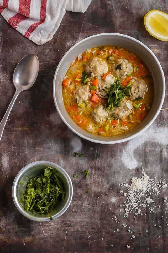 One-Pot Meatball and Rice Soup