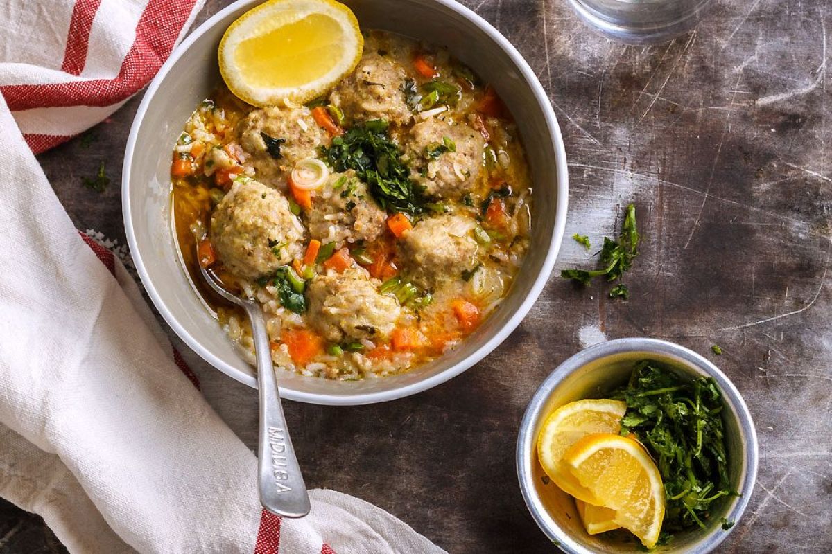One-Pot Meatball and Rice Soup