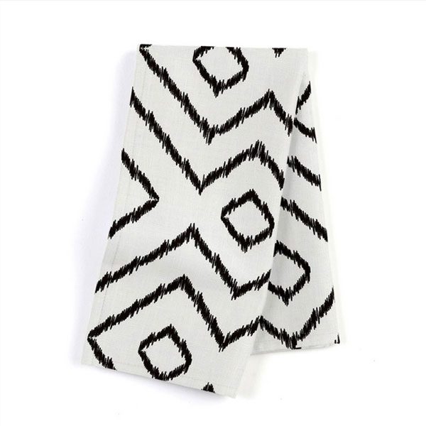 simple black and white napkins