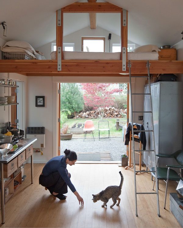 small space mezzanine above kitchen