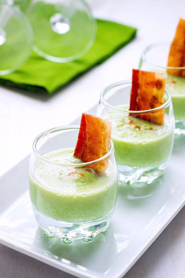 Green Pea Soup Shots - #recipe by #eatwell101 - https://www.eatwell101.com/green-pea-soup-shots-recipe