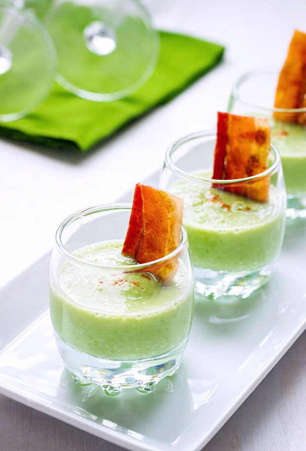 Green Pea Soup Shots - #recipe by #eatwell101 - https://www.eatwell101.com/green-pea-soup-shots-recipe