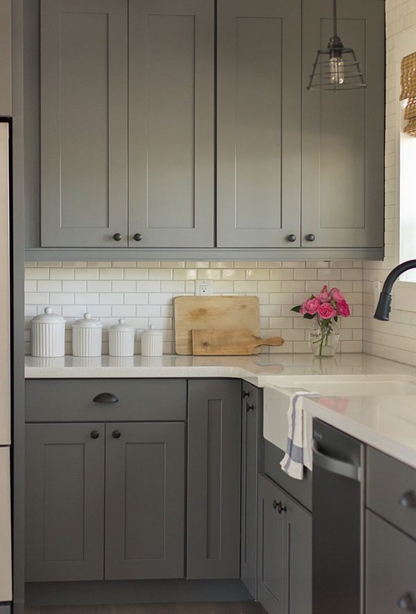 transitional grey kitchen