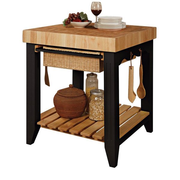 Black Butcher Block Kitchen Island