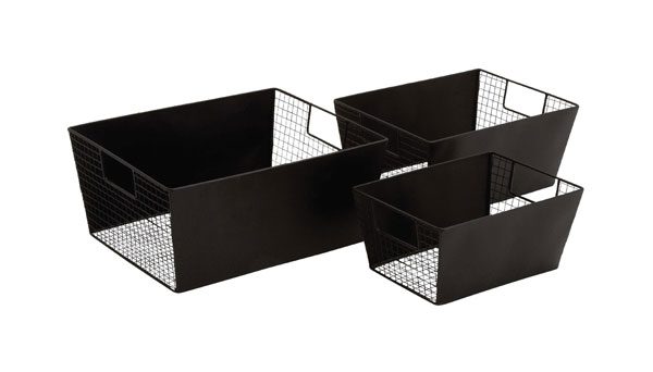 Black Polished Smart Metal Wire Basket