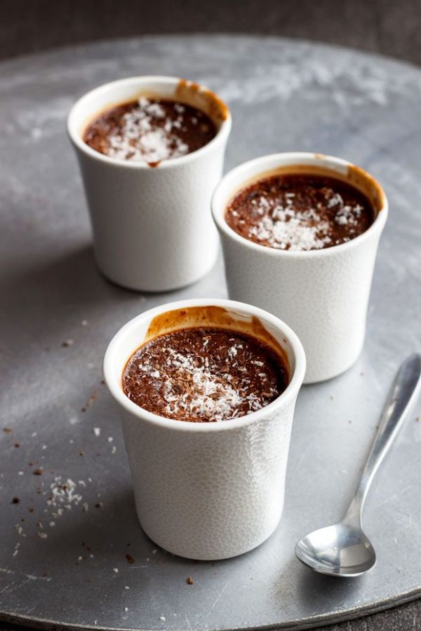 Chocolate Baked Custard - #recipe by #eatwell101 - https://www.eatwell101.com/chocolate-coconut-custard-recipe