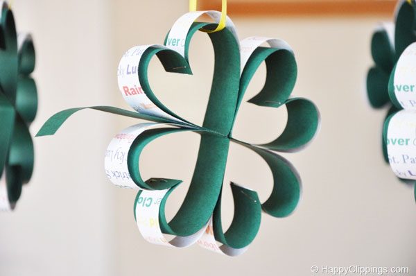 Hanging Paper Four Leaf Clovers