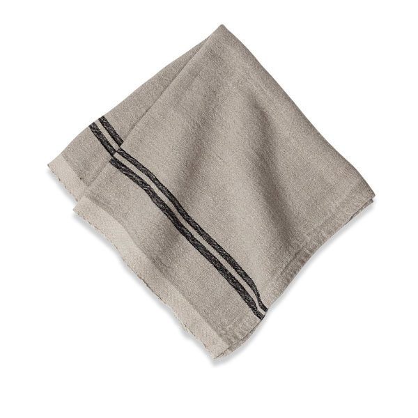 Linen Black Stripe Napkins