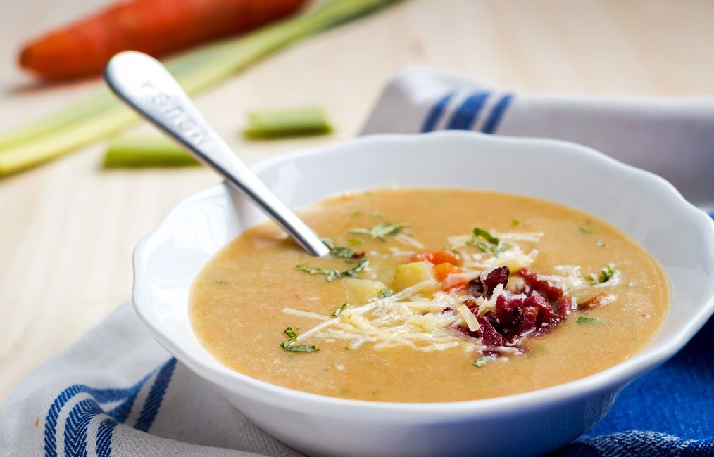 Creamy Potato Soup with Crispy Bacon