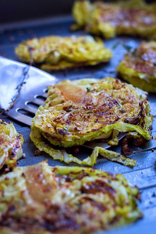 Balsamic, Honey Roasted Cabbage Steaks - #recipe by #eatwell101 - https://www.eatwell101.com/roasted-cabbage-steaks-recipe