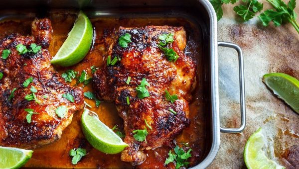 Oven Roasted Chicken Leg Quarters - #recipe by #eatwell101 - https://www.eatwell101.com/roasted-chicken-legs-quarters-recipe
