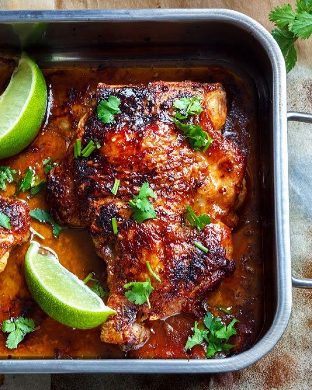 Oven Roasted Chicken Leg Quarters - #recipe by #eatwell101 - https://www.eatwell101.com/roasted-chicken-legs-quarters-recipe