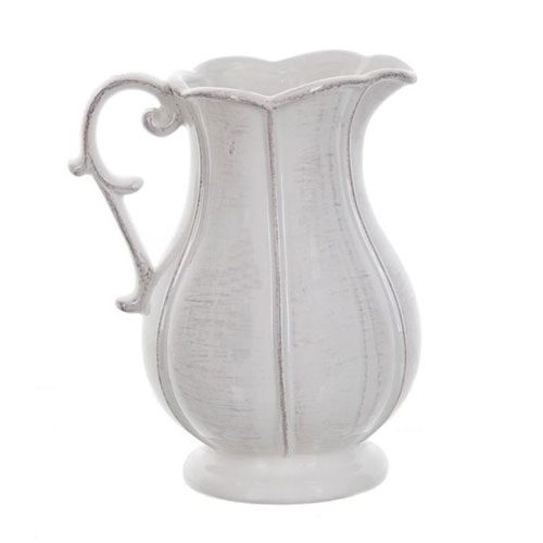 Vintage White Ceramic Pitcher