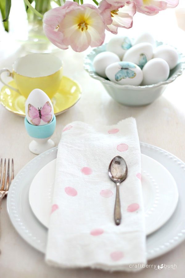 carrot stamped easter napkins easter DIY