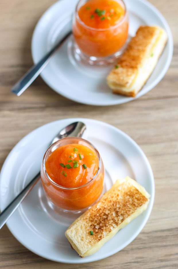 grilled cheese and soup shooter appetizer