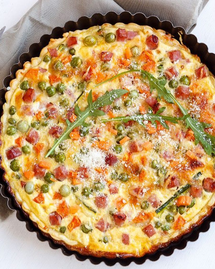 Ham and Cheese Quiche - #recipe by #eatwell101 - https://www.eatwell101.com/ham-and-cheese-quiche-recipe