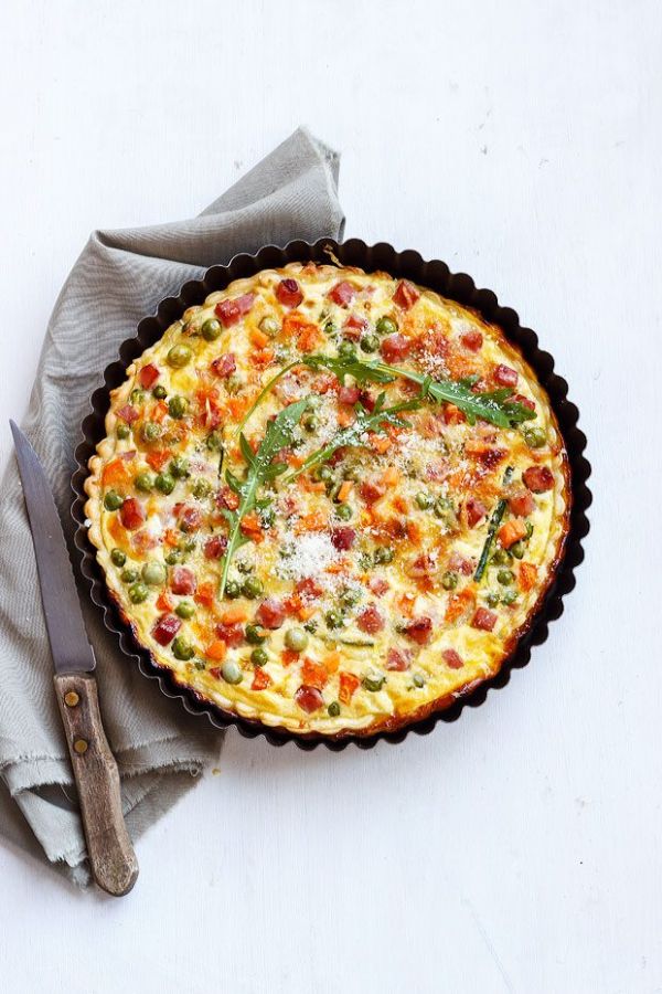 Ham and Cheese Quiche - #recipe by #eatwell101 - https://www.eatwell101.com/ham-and-cheese-quiche-recipe