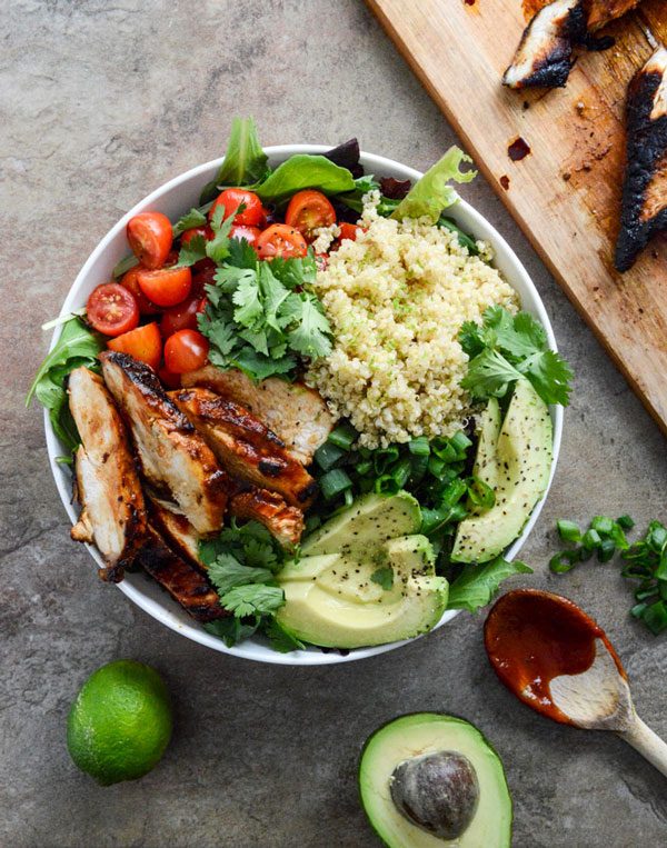 honey chipotle chicken bowls