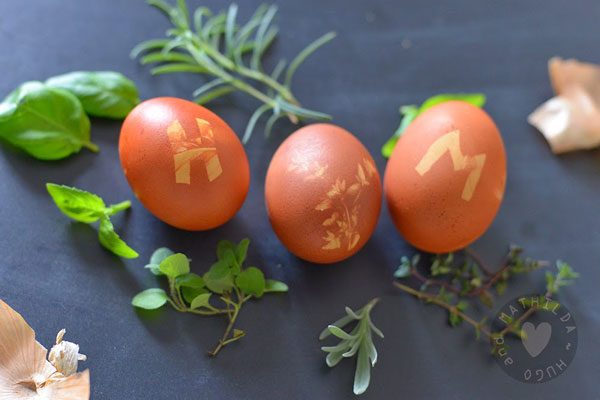 naturally dyed plant print easter eggs