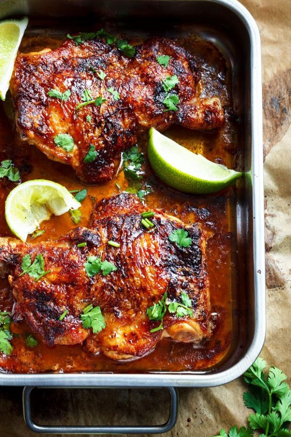 Oven Roasted Chicken Leg Quarters - #recipe by #eatwell101 - https://www.eatwell101.com/roasted-chicken-legs-quarters-recipe