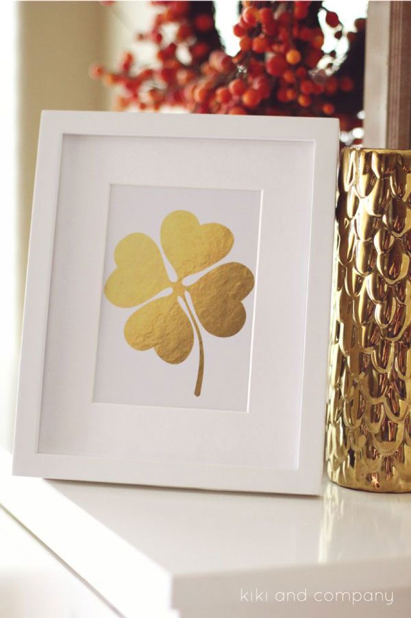 st patrick golden shamrock frame