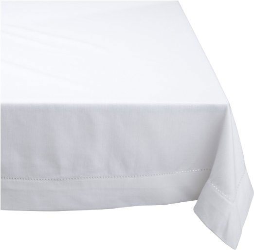 white Cotton Hemstitch Tablecloth
