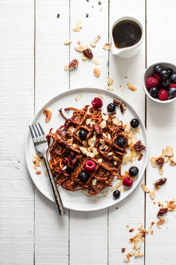 Blueberry Sweet Potato Waffles