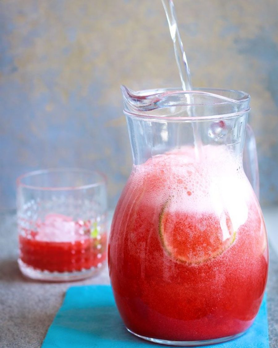 Strawberry Lime Soda - #recipe by #eatwell101 - https://www.eatwell101.com/strawberry-lime-soda-recipe