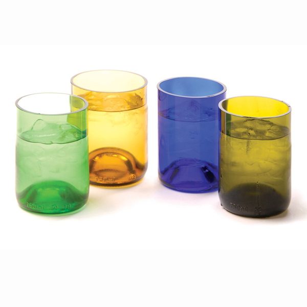 Recycled Glass Wine Bottle Tumblers