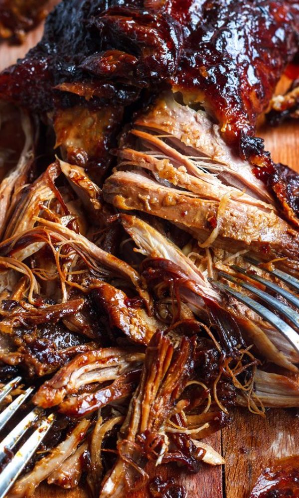 Slow Cooked Turkey Leg with Honey Glaze & Garlic