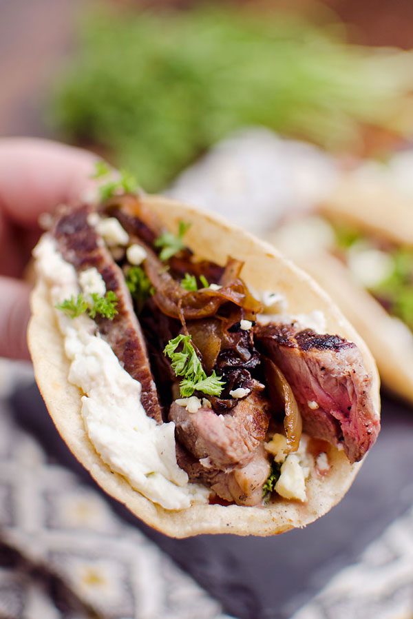 Steak Whipped Bleu Cheese Tacos