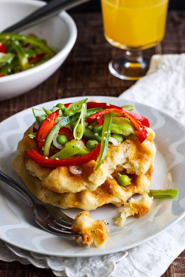 Thai Waffle with spring Salad
