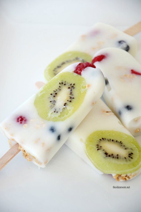 Yogurt Fruit Granola Popsicles