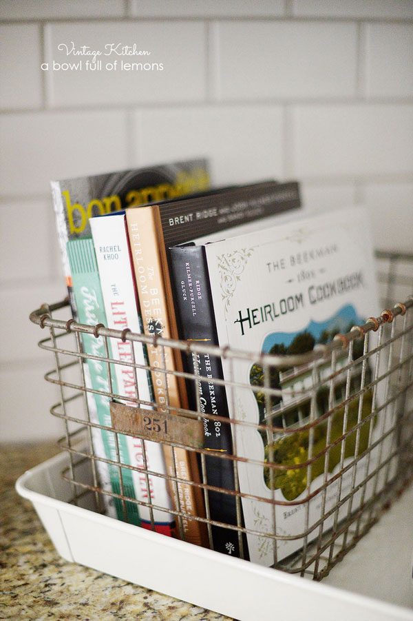 cookbook storage basket