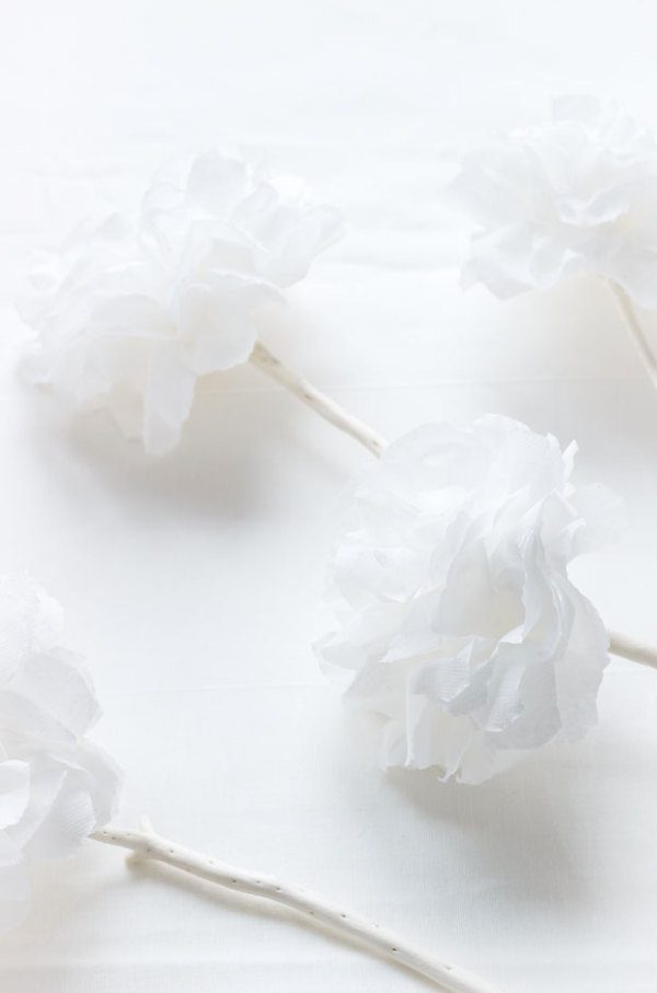 diy tissue paper flower steps