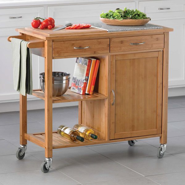 kitchen island cookbook storage