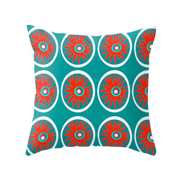 midcentury modern pattern throw pillow