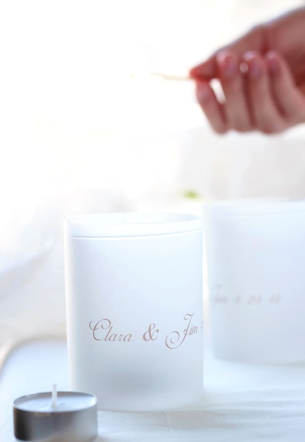 personalized wedding tea lights shades