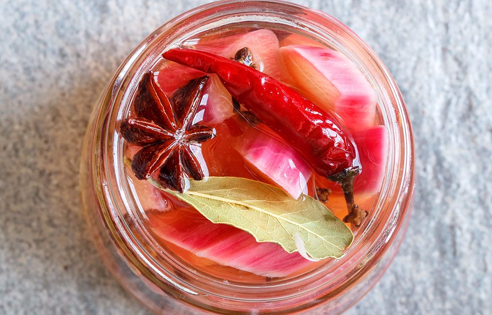 Quick Refrigerator Rhubarb Pickles