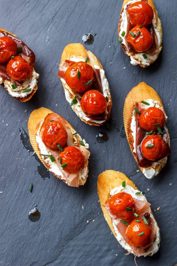 roasted cherry tomato toasts