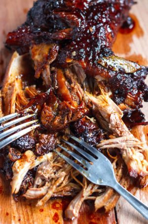 Slow Cooked Turkey Leg with Honey Glaze & Garlic