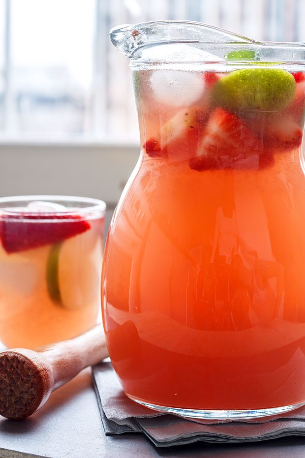 strawberry basil ice tea cooler