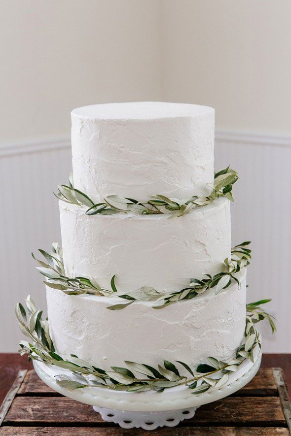 white wedding cake