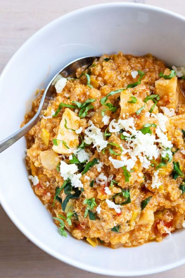 Creamy Quinoa Risotto - #recipe by #eatwell101 - https://www.eatwell101.com/creamy-quinoa-risotto-recipe