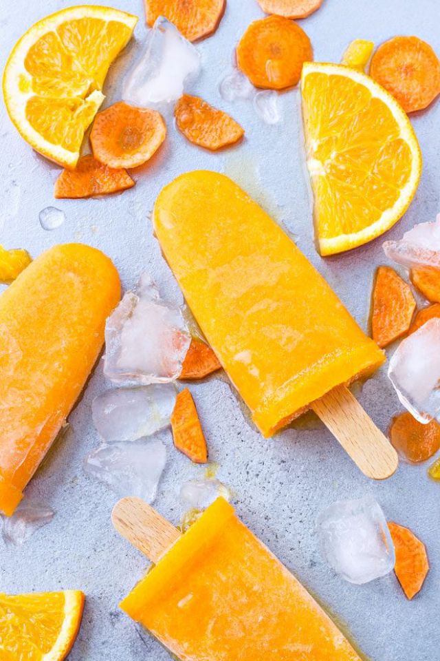 Orange Carrot Ice Pops