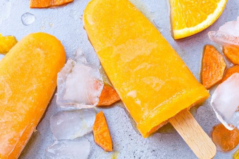 Flavorful Orange Carrot Ice Pops - #recipe by #eatwell101 - https://www.eatwell101.com/orange-carrot-ice-pops-recipe