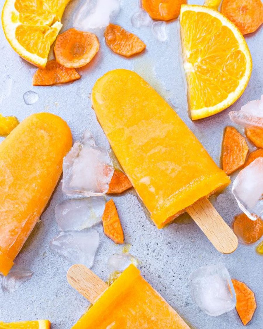 Flavorful Orange Carrot Ice Pops - #recipe by #eatwell101 - https://www.eatwell101.com/orange-carrot-ice-pops-recipe