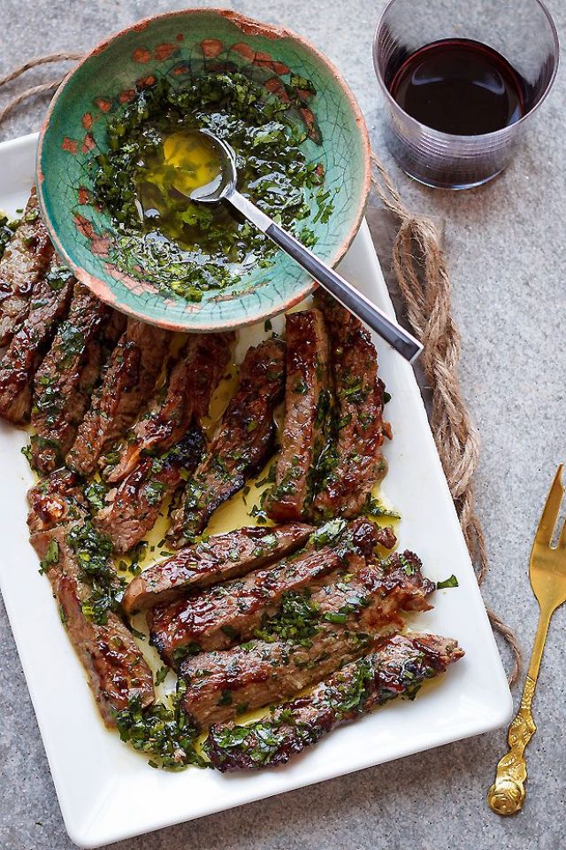 Grilled Steak With Parsley Sauce