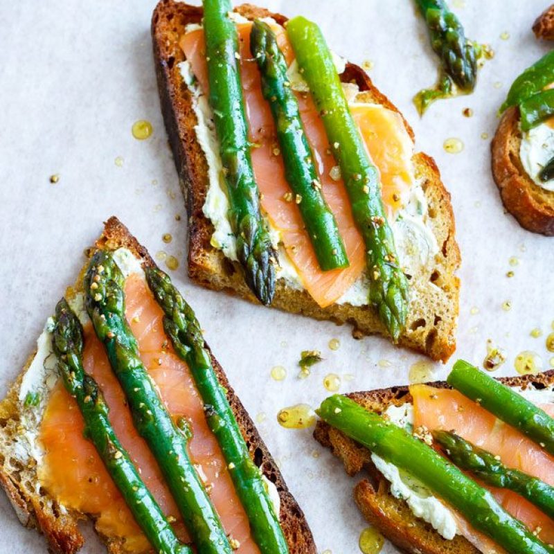 Cream Cheese, Asparagus and Salmon Tartines Recipe — Eatwell101