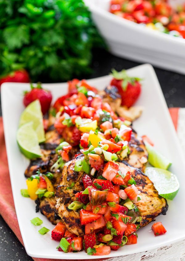 cilantro lime chicken with strawberry salsa